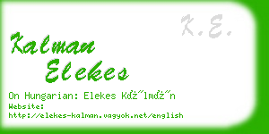 kalman elekes business card